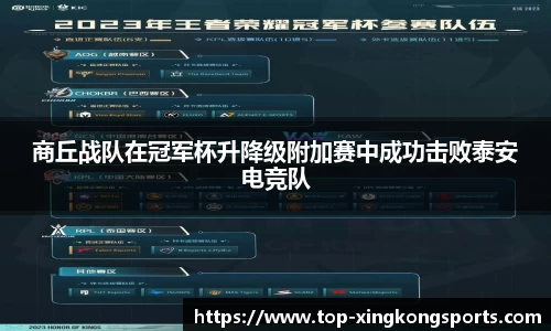 商丘战队在冠军杯升降级附加赛中成功击败泰安电竞队